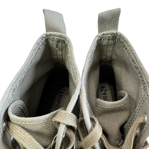 Superga 2708 Hi Top Tank Platform Sneakers Safari Green/ Favorio/ Milky Size 9 - Picture 12 of 16
